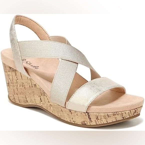 Life Stride Shoes - LIFE STRIDE Soft System Gold Shimmer Sandals